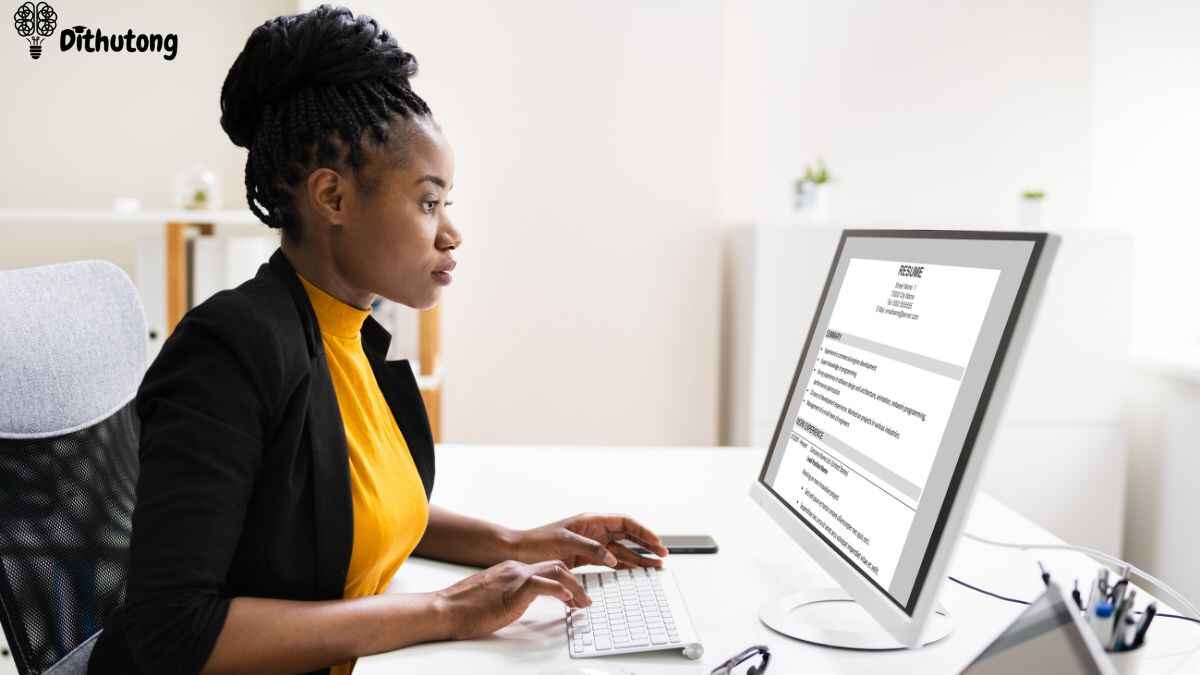 professional updating cv botswana | Dithutong: Online Courses & eLearning in Botswana | eLearning for Botswana Young professional in Botswana updating CV with new skills