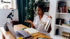 online teaching botswana 2025 guide | Dithutong: Online Courses & eLearning in Botswana | eLearning for Botswana Young Botswana entrepreneur teaching online from home office.