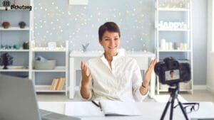 recording online course botswana | Dithutong: Online Courses & eLearning in Botswana | eLearning for Botswana Botswana student recording an online course with camera and microphone.